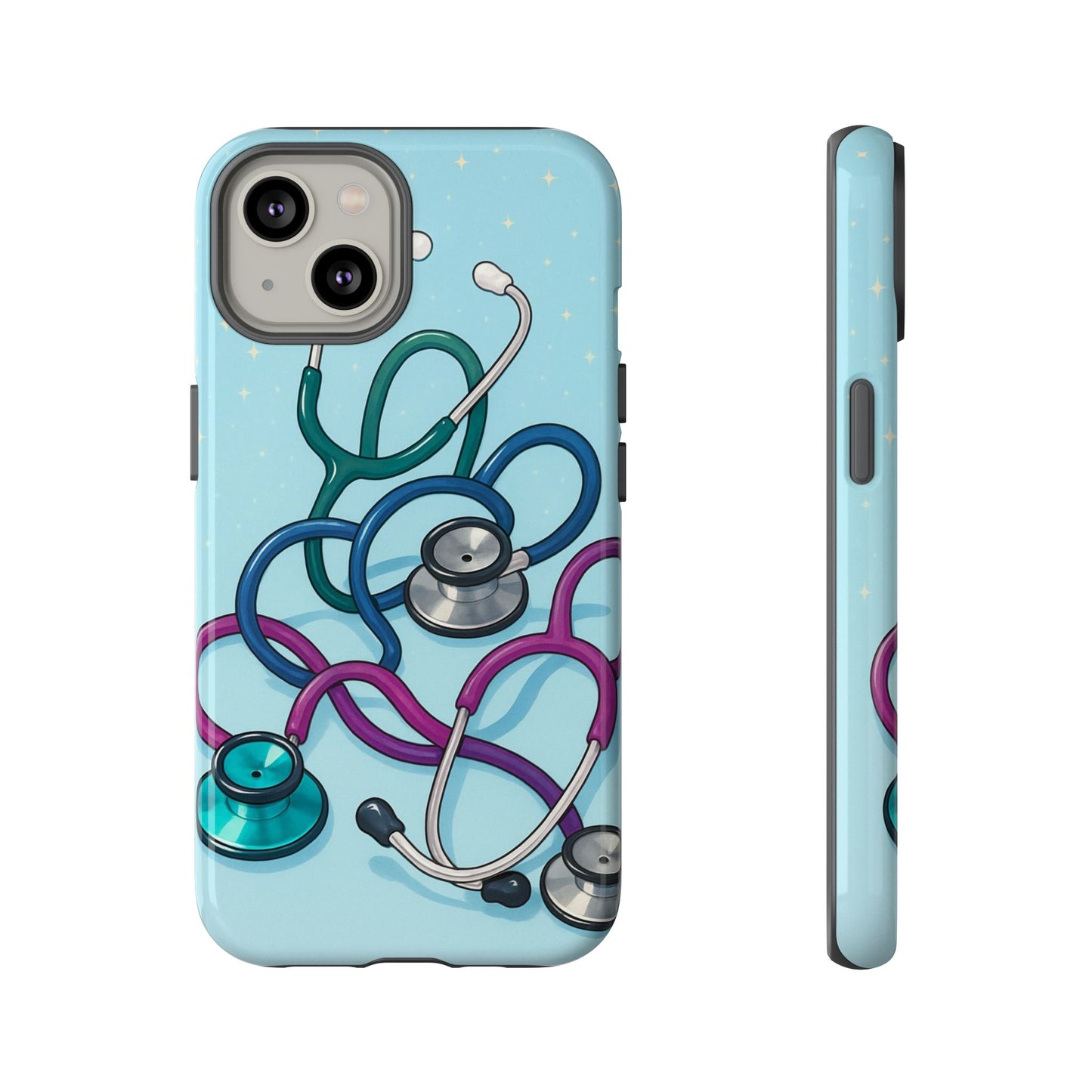 Heartbeat Essentials: Stethoscope Pattern Phone Case (Blue)