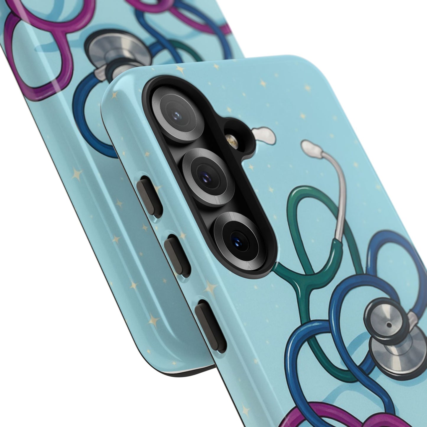 Heartbeat Essentials: Stethoscope Pattern Phone Case (Blue)