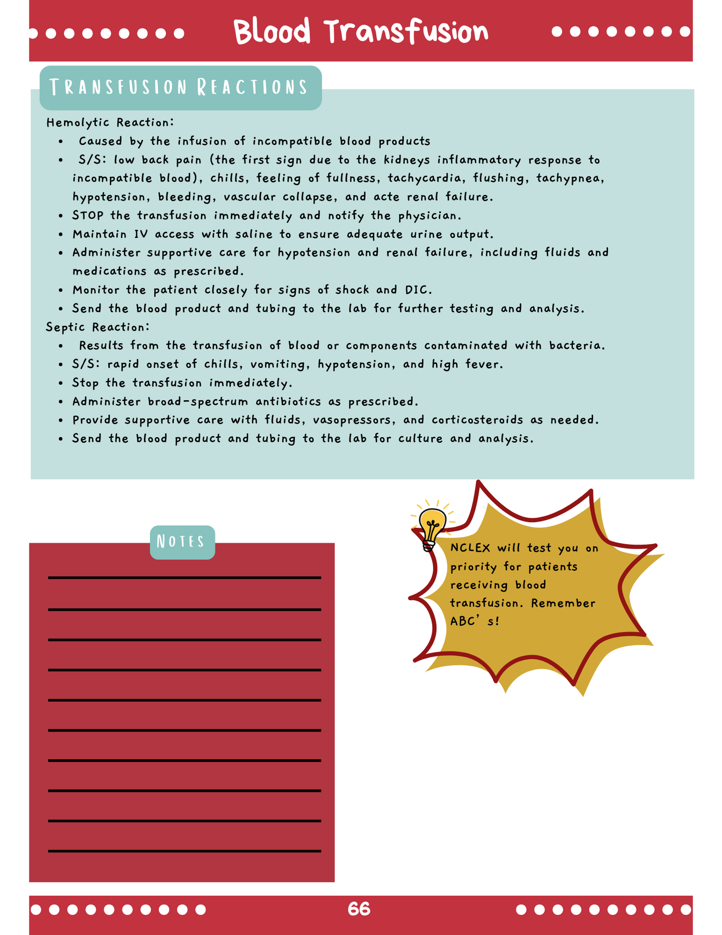 Hematology: Med-Surg Study Blueprint Digital Download